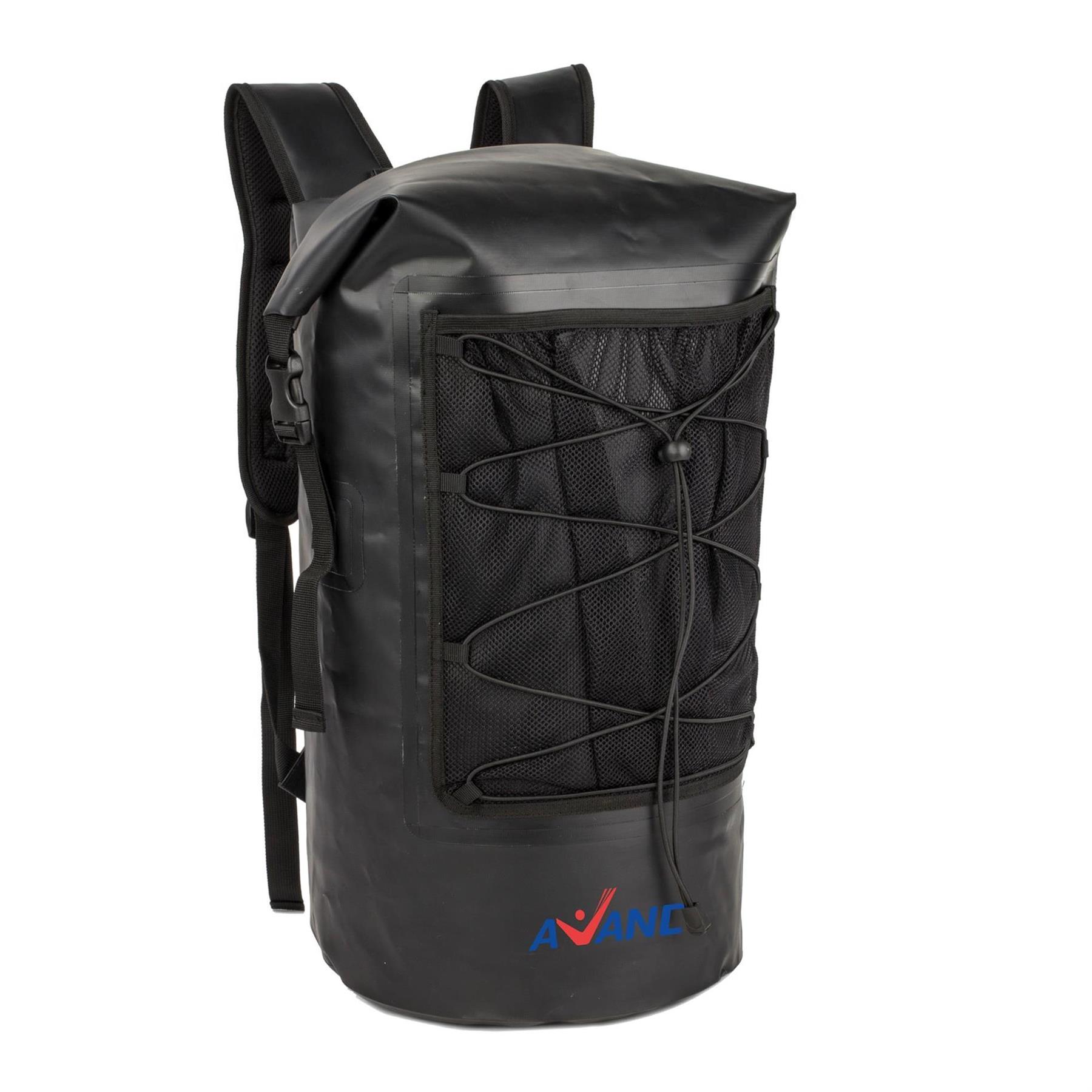 Roll Top Seal Waterproof Bag, Sport Rucksack With Mesh Pocket 35L